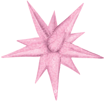 26" Light Pink Matte & Shiny Leopard Print Starburst