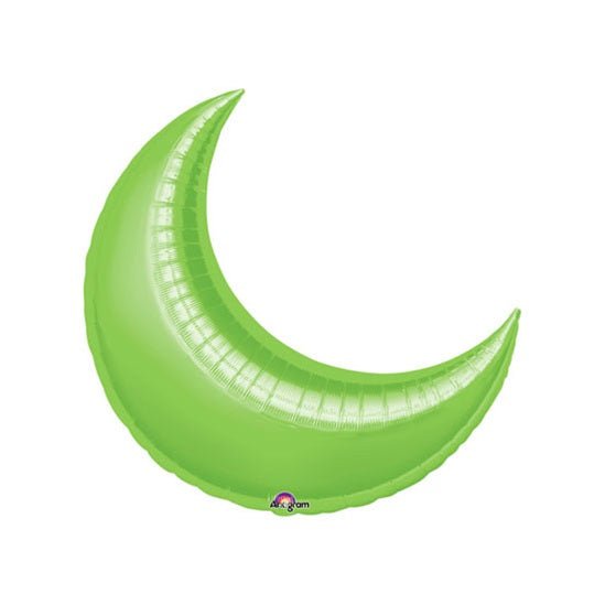 26" LIME CRESCENT Foil Balloon - Package of 3 Helium or Air Fill - Valved