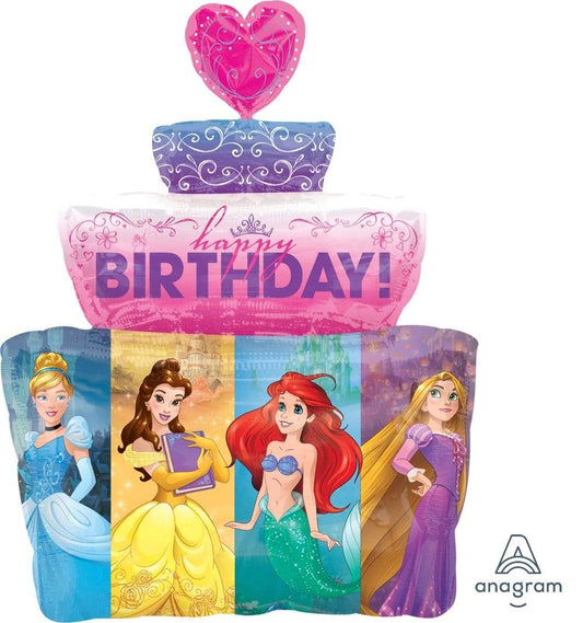 28" Foil Balloon - Princesses Birthday Cake