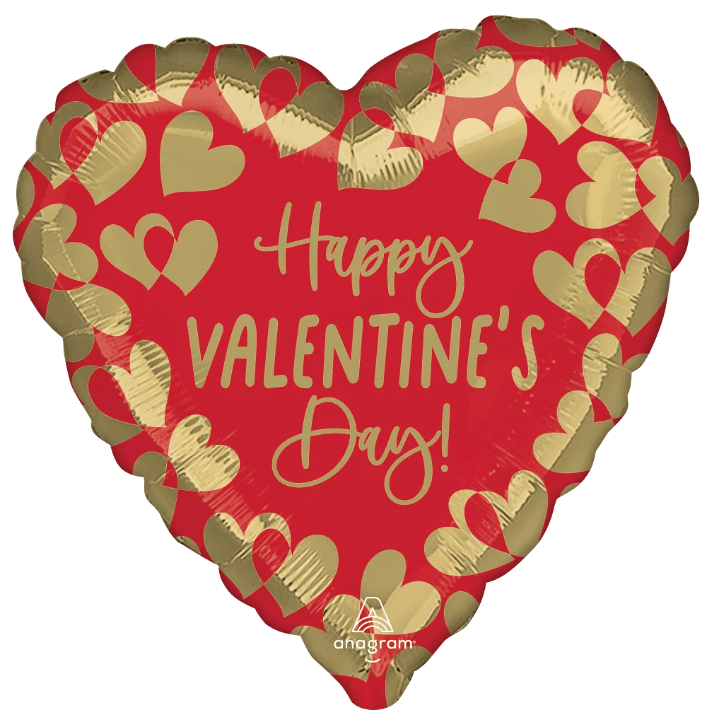 28" Golden Happy Valentines Day (5ct)