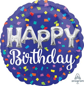 28" Happy Birthday Confetti