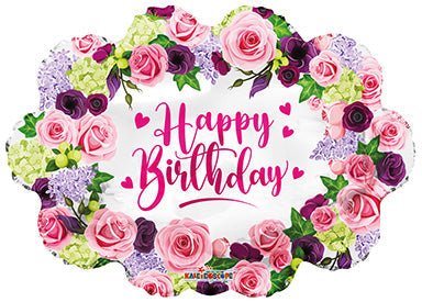 28" Happy Birthday Flower Wreath (5ct) - Conver USA