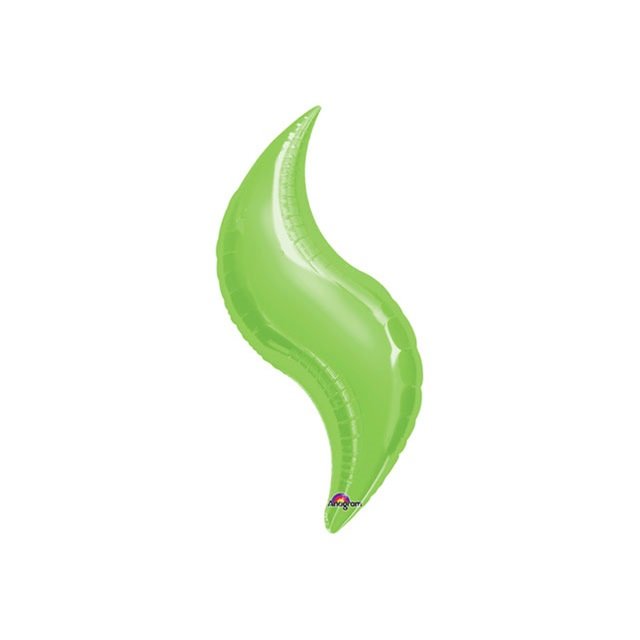 28" LIME CURVE Foil Balloon - Package of 3 Air Fill - Valved