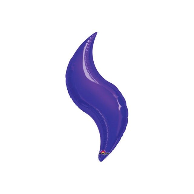 28" PURPLE CURVE Foil Balloon - Package of 3 Air Fill - Valved