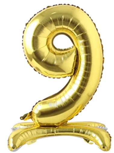 28" Standing Number Balloon - Gold