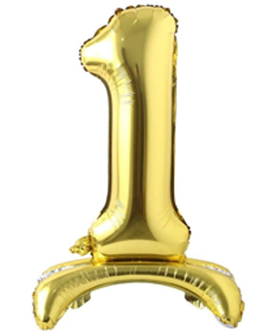28" Standing Number Balloon - Gold