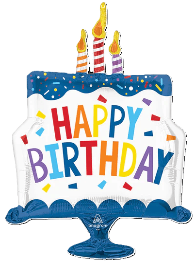 29" Happy Birthday Tiered Cake Foil Balloon (1 Count) - Anagram