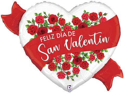29" Satén Rojo Rosas San Valentin