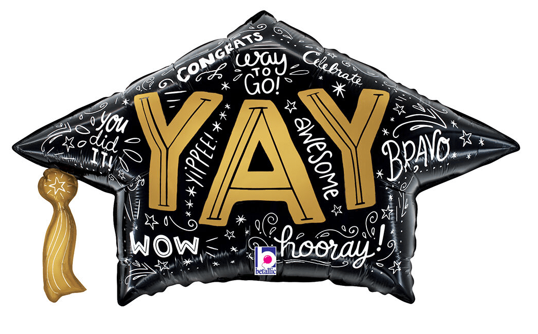 30" Grad Cap Words - Betallic
