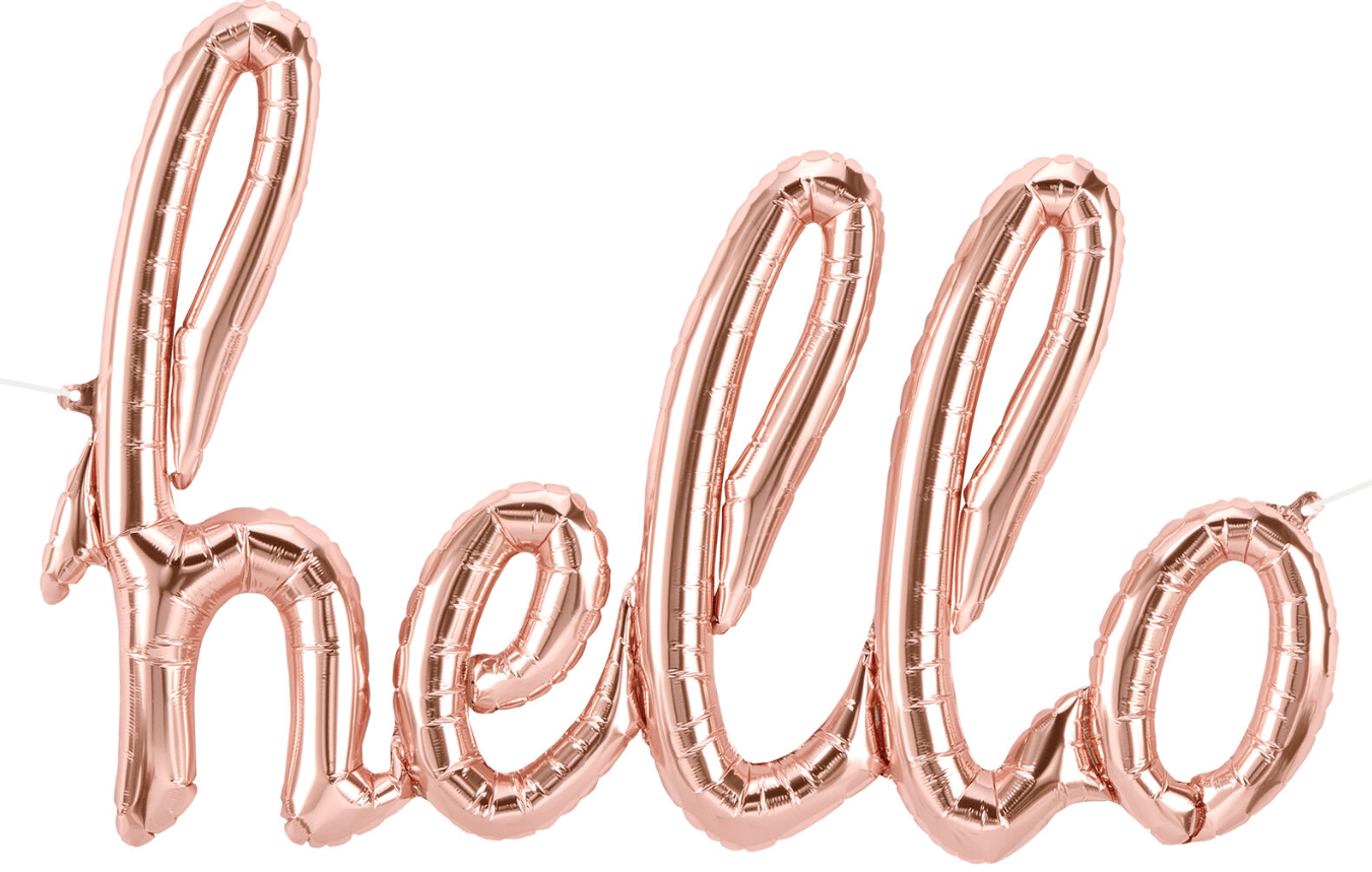 31" Hello Script Balloon - Rose Gold - Northstar Balloons
