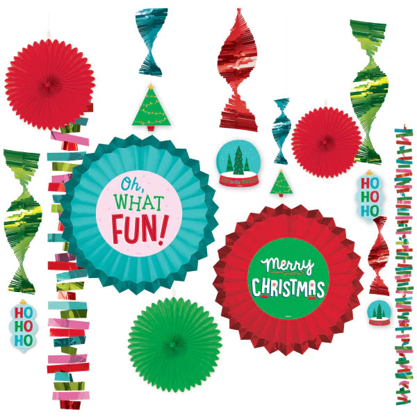 Fan Decorating Kit - Merry Christmas (13ct) - Amscan
