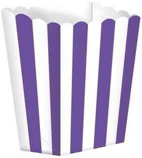 Favor Boxes - New Purple Stripes (5ct) - Amscan