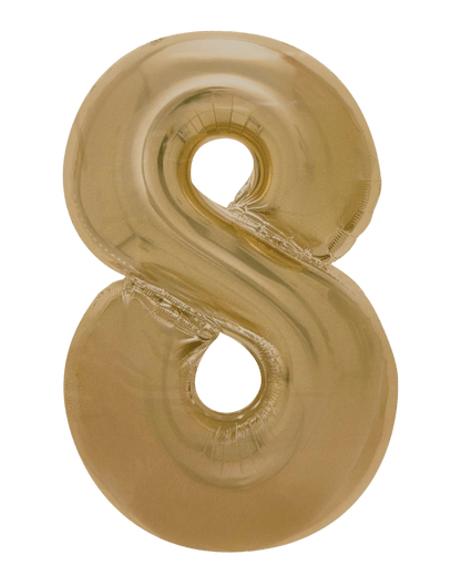 34" Balloon Numbers - Matte Gold