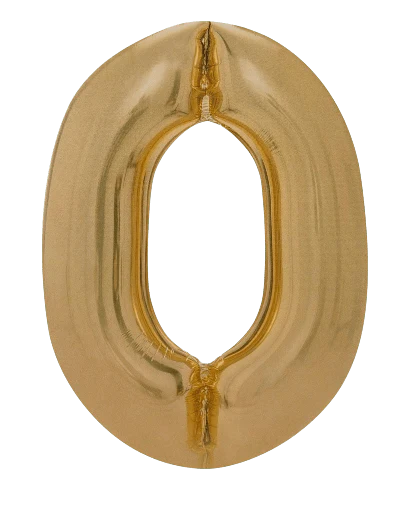 34" Balloon Numbers - Matte Gold