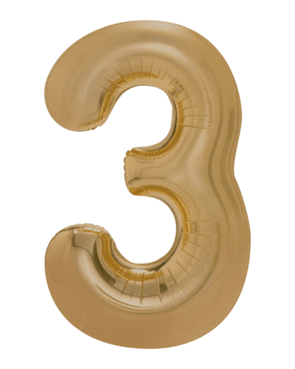 34" Balloon Numbers - Matte Gold
