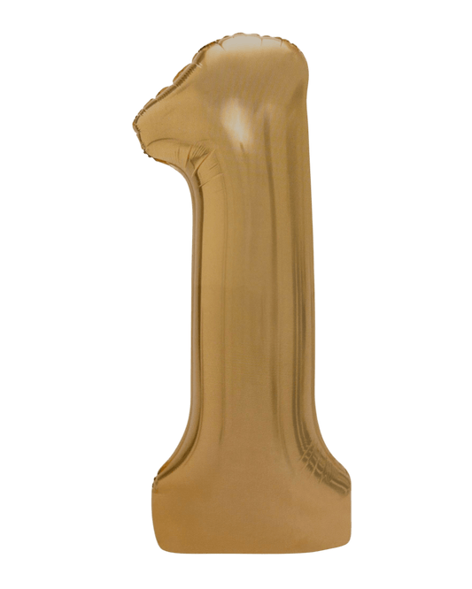 34" Balloon Numbers - Matte Gold