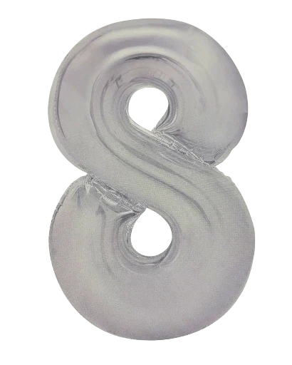 34" Balloon Numbers - Matte Silver