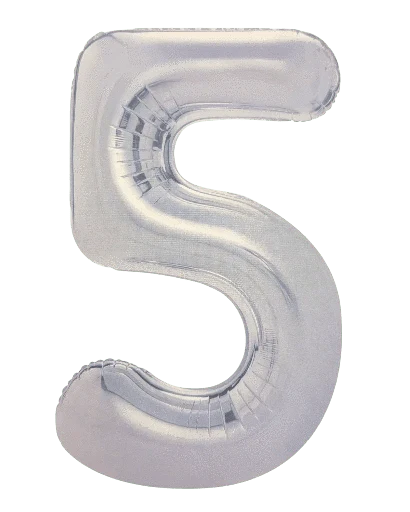 34" Balloon Numbers - Matte Silver