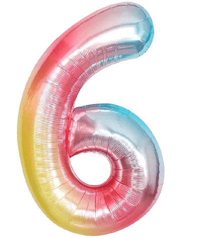 34" Balloon Numbers - Pastel Rainbow - Party America
