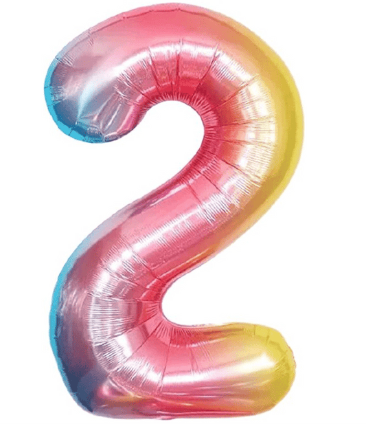 34" Balloon Numbers - Pastel Rainbow - Party America
