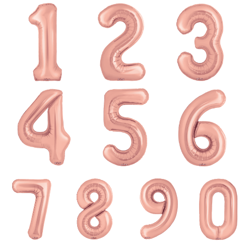 34" Balloon Numbers - Rose Gold