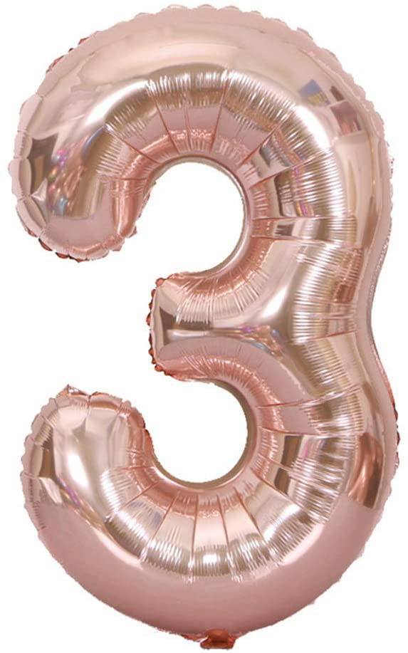 34" Balloon Numbers - Rose Gold Conver USA