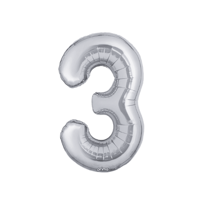 34" Balloon Numbers - Silver