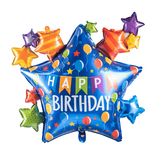 34" Happy Birthday Star Cluster - Party America