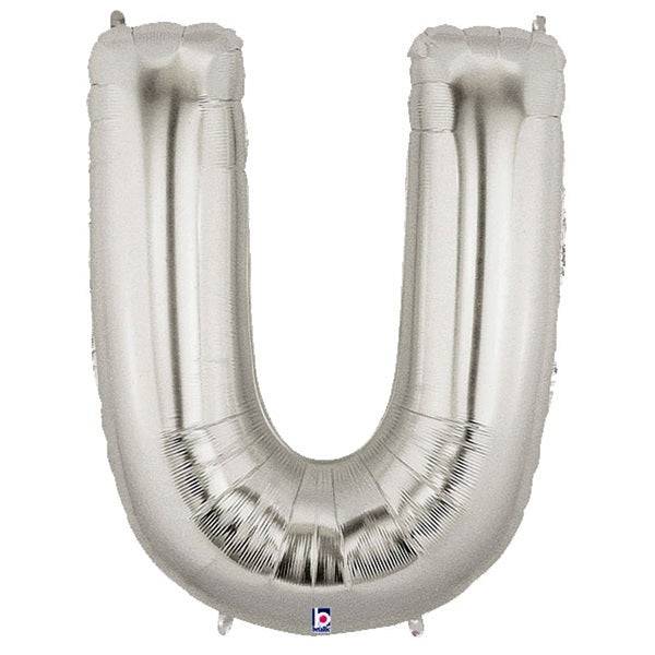 34" Megaloon Letter U - Silver