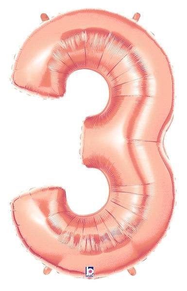 34" Megaloon Number 3 - Rose Gold