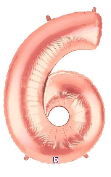 34" Megaloon Number 6 - Rose Gold