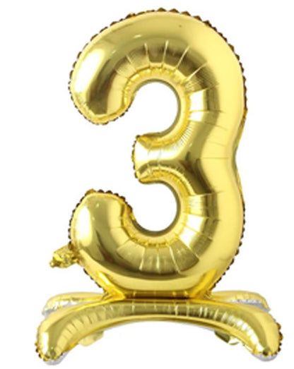 34" Standing Number Balloon - Gold