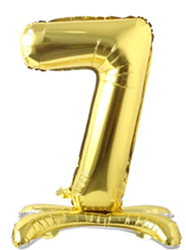 34" Standing Number Balloon - Gold
