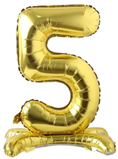 34" Standing Number Balloon - Gold