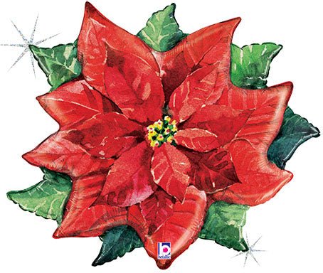 34" Watercolor Poinsettia Holographic
