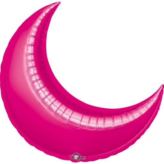 35" FUCHSIA CRESCENT Foil Balloon - Package of 3