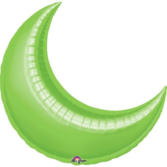 35" LIME CRESCENT Foil Balloon - Package of 3