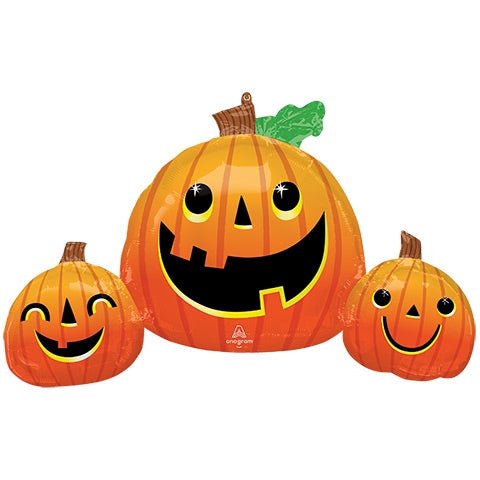 35" Smiling Pumpkin Trio