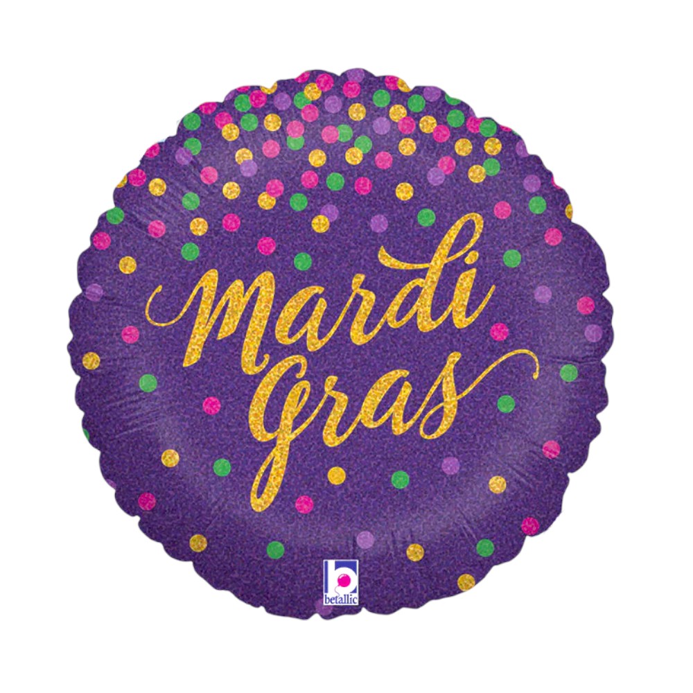 Confeti de Mardi Gras con Brillantina de 18" - Betallic