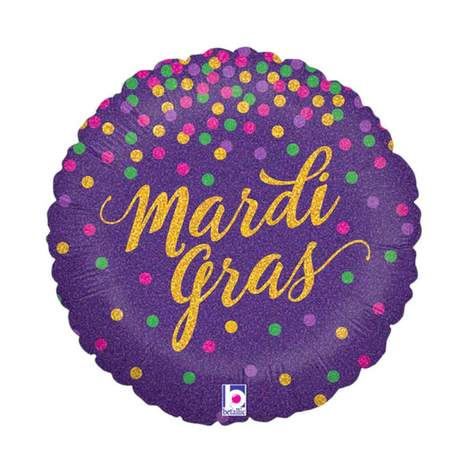 18" Glitter Mardi Gras Confetti - Betallic