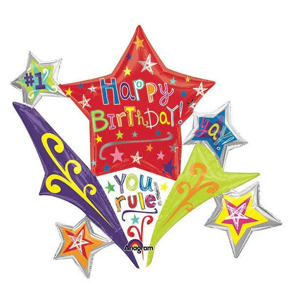 37" Birthday - Multicolored Stars