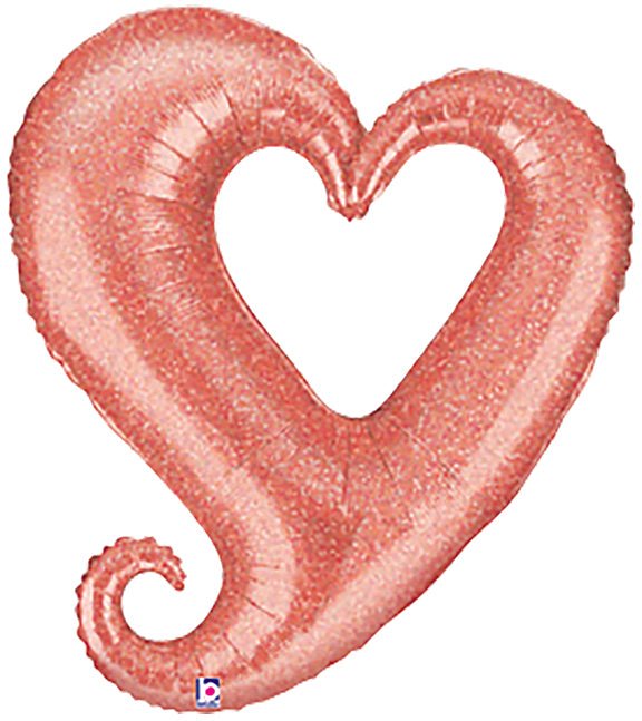37" Chain of Hearts - Holographic Rose Gold