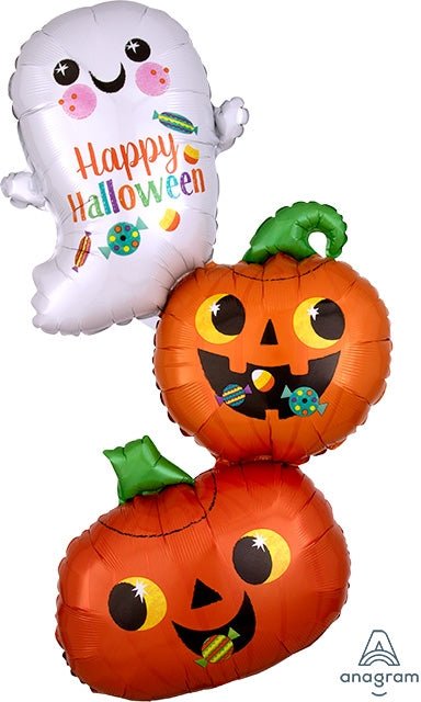 37" Ghost and Pumpkin Stack (5ct)