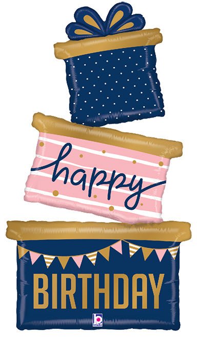 37" Navy Birthday Gift Trio