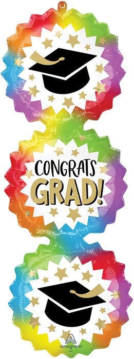 38" GRAD Bursts (PKG) SuperShape Foil Balloon