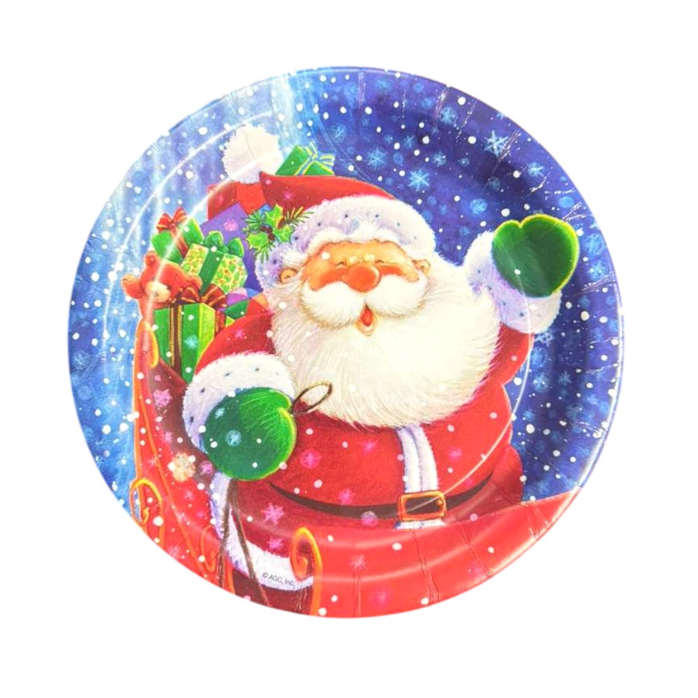 9" Paper Plates - Here Come Santa (8ct) - Hallmark