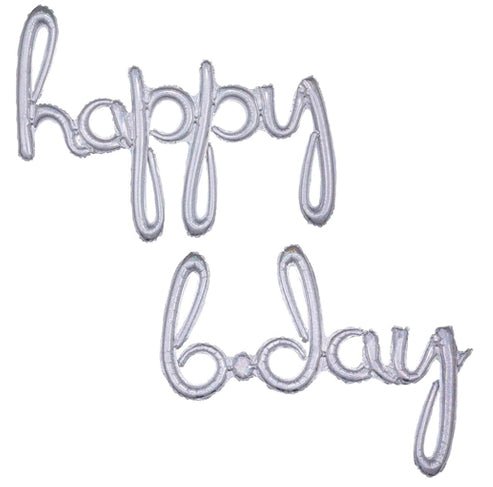 39" Happy B.Day - Silver