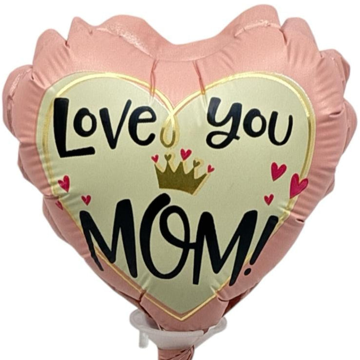 4" Love You Mom Pink Crown Heart - 100ct  - Party America