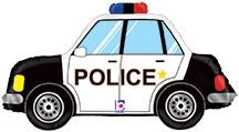 40" Police Car - Foil Balloon (PKG) - Betallic