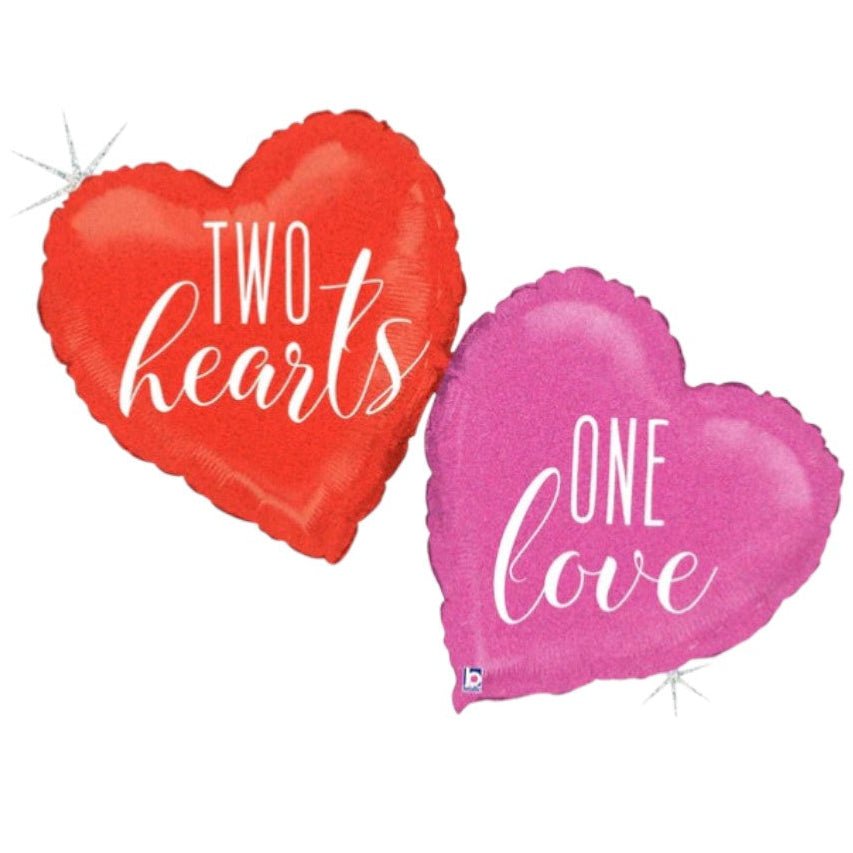 41" Glittering Two Hearts One Love - Betallic